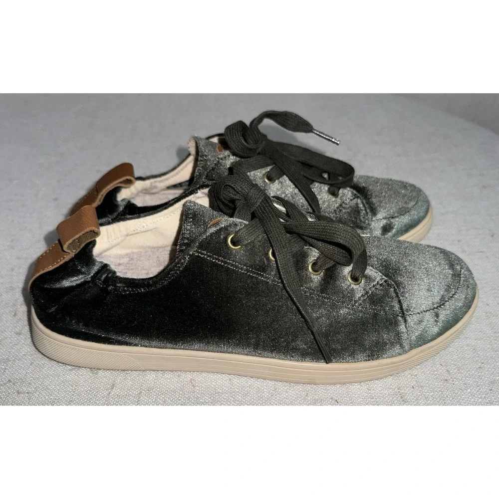 Revitalign Sage Green Velvet Orthotic Santa Clara Betta Sneakers Women's Size‎ 9